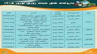 داروخانه های شبانه روزی در ایام نوروزی
